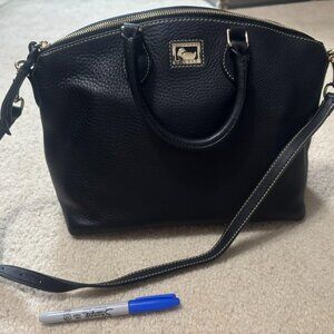 Dooney & Bourke Black leather Pebbled Grain Dome Satchel